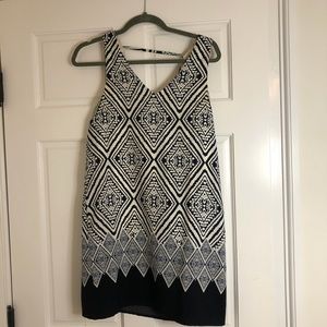 Navy blue patterned mini dress